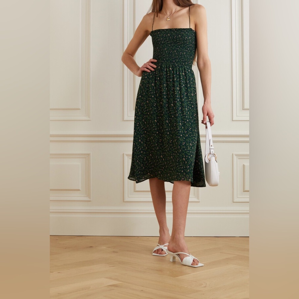 Reformation Sable Midi Dress in Coriander